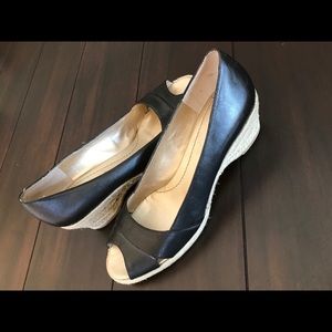 Dockers Peep Toe Espadrille Wedge in Black